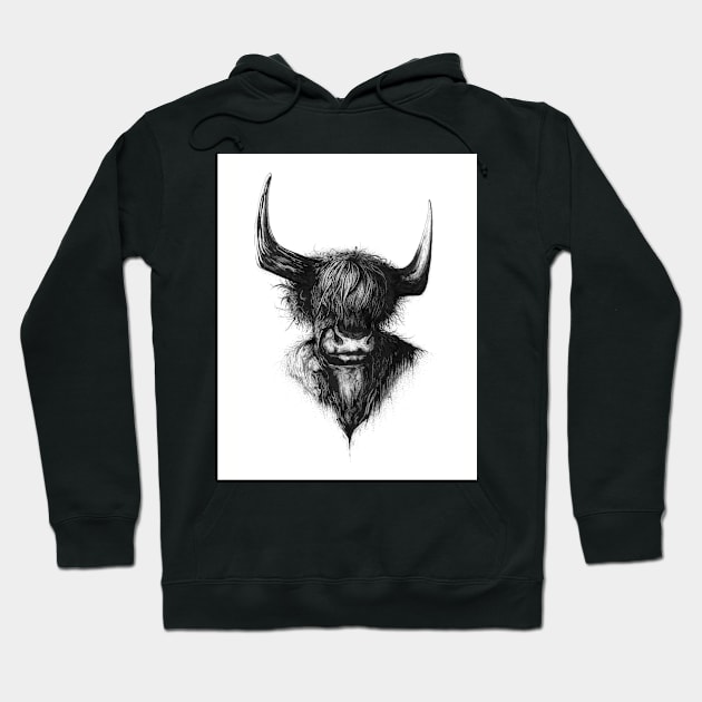 highland horns Hoodie by David Dots